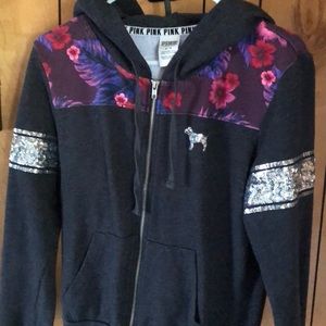 Vs pink sequin zip up